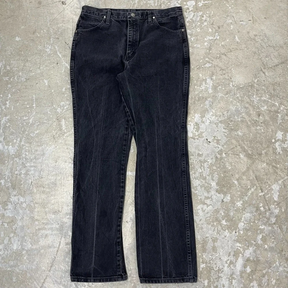Vintage Wrangler Jeans 36x34 Black Pants 933 Silver Cowboy Western Fits 35x32‎